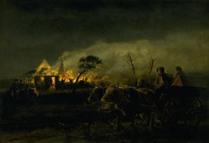 En gård i brann