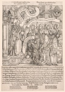 Maximilian presentert av hans skytshelgener til den allmektige av Hans Springinklee
