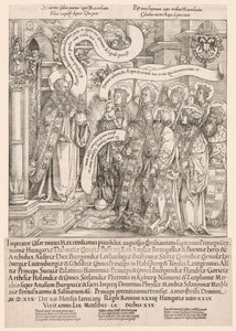 Maximilian presentert av hans skytshelgener til den allmektige, 1519.