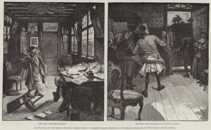 Illustrasjoner, fra jubileumsutgaven av Holbergs skuespill, utgitt av E Bojesen, København, for Holberg Jubilee Festival av Hans Tegner