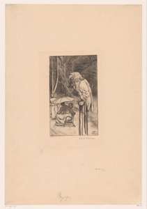 Papegøye og fire figurer av Hans Thoma
