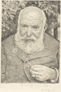Selvportrett VI med blomst av Hans Thoma