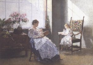 Fru Masarai og hennes datter av Hans Tichy