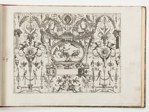 Plate 24, fra Grotteßco: på forskjellige måter (Various Grotesques) av Hans Vredeman de Vries