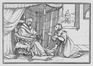 Abishag verdsetter David, 1. Kongebok I, 3 av Hans after Holbein the Younger