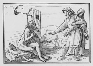 Elifas irettesetter Job for å rettferdiggjøre seg selv, Job XV, 1, 2 av Hans after Holbein the Younger