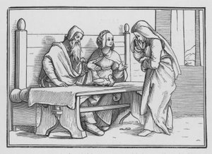 Hannah in Grief Prayeth for a Child, 1 Samuel I, 10 av Hans after Holbein the Younger