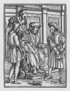 Holbeins Dødedans: Dommeren av Hans after Holbein the Younger