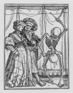 Holbeins Dødedans: Den nygifte damen av Hans after Holbein the Younger