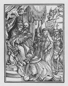 Holbeins Dødedans: Paven av Hans after Holbein the Younger