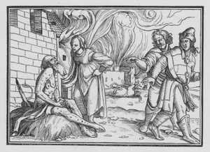 Job irettesetter sin kone, Job II, 9 av Hans after Holbein the Younger