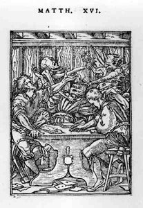 The Gamesters, fra Dance of Death-serien, gravert av Hans Lutzelburger (fl.1505-26) c.1526-28 av Hans after Holbein the Younger