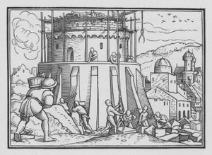 Babelstårnet, 1. Mosebok XI, 4 av Hans after Holbein the Younger