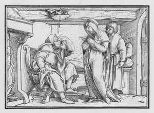 Tobit blir blind, Tobit II, 10 av Hans after Holbein the Younger