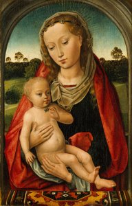 Jomfru og barn, ca. 1487 (olje på eikepanel) av Hans after Memling