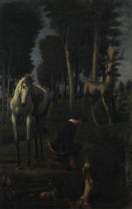 De tre rytterne II: St. Hubert av Hans von Marées