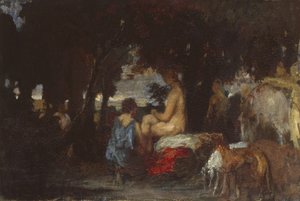 The Bath of Diana, en studie for The Repose of Diana, 1863