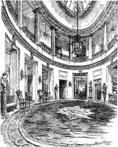 Inngangshallen til RAC klubbhus, Pall Mall, London, 1946 av Hanslip Fletcher