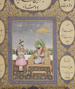 Album med Mughal-dynastisk genealogi, 1855 (ugjennomsiktig wc og gull på papir) av Haqim Ahasan Ullah Khan