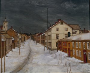 Mainstreet, Roros av Harald Oscar Sohlberg