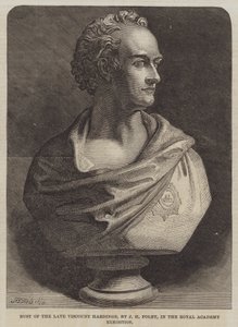 Byste av avdøde Viscount Hardinge, av J H Foley