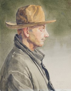 Selvportrett, 1920 (wc på papir)