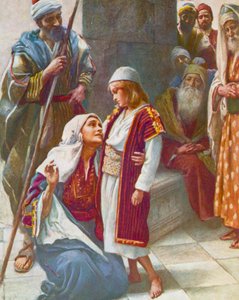 «Visste du ikke det» Lukas, 2, 49 (fargelitografi) av Harold Copping