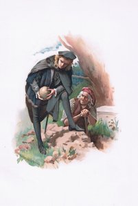 Hamlet og graveren, illustrasjon fra Hamlet av Harold Copping