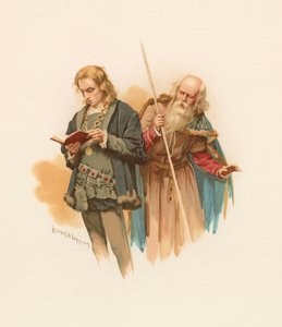 Hamlet-lesing, med Polonius bak av Harold Copping