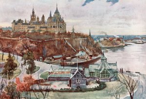 Houses of Parliament, Ottawa av Harold Copping