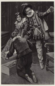 Petruchio begynte å storme på nytt og sa at hetten var støpt i en porringer av Harold Copping