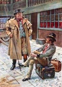 Sam Weller og hans far (farge litho) av Harold Copping
