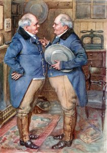 The Brothers Cheeryble (farge litho) av Harold Copping