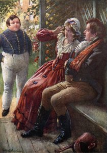 The Fat Boy Awake (farge litho) av Harold Copping
