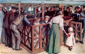 Barnas sandkasse mellom dekk på SS Empress of Britain av Harold Copping