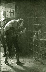 Mannen i jernburet (litho) av Harold Copping
