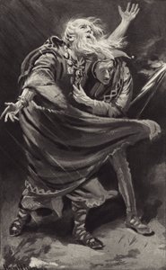 På en hei, utsatt for stormens raseri i en mørk natt, vandret kong Lear ut? av Harold Copping