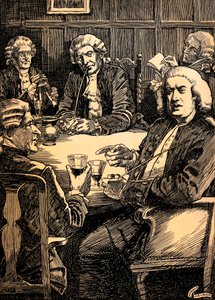 'Dr. Johnson Discoursing With His Friends', c1900, 1912 av Harold Edward Hughes Nelson