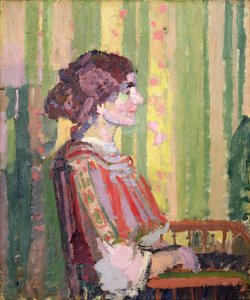 Mrs Robert Bevan, ca. 1913 (olje på lerret) av Harold Gilman