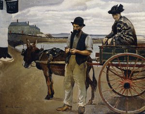 Mann med en kvinne i en vogn av Harold Harvey