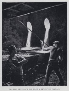 Tegning av den svarte asken fra en roterende ovn (s/hvitt-bilde) av Harold Hume Piffard