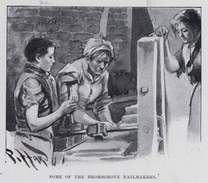 Noen av Bromsgrove Nailmakers (s/hvitt bilde) av Harold Hume Piffard