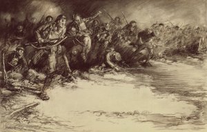 Motangrep, ca. 1918 (blyant på papir) av Harold James Mowat