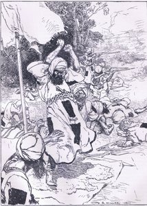 The death of the Khalifa, illustrasjon fra Cassells History of England, 1900-tallet av Harold Robert Millar