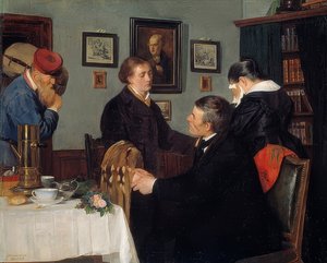 Tar permisjon. 1878 av Harriet Backer