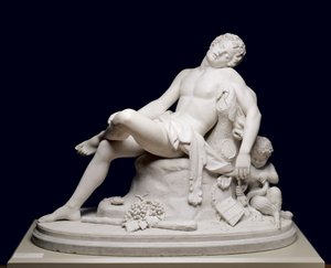 Den sovende faun, modellert 1864, skåret ca. 1870. av Harriet Goodhue Hosmer
