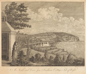 Nord-østutsikt fra Sandham Cottage, Isle of Wight av Harriet Wilkes