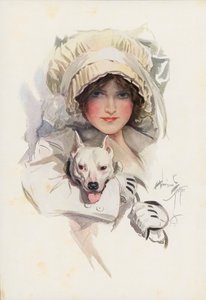 En unnvikende sjarm (fargelitografi) av Harrison Fisher