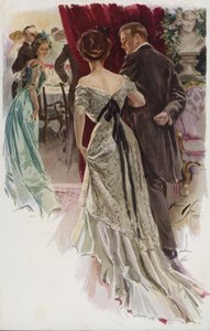 Illustrasjon for When a Man Marries av Mary Roberts Rinehart (farge litho) av Harrison Fisher