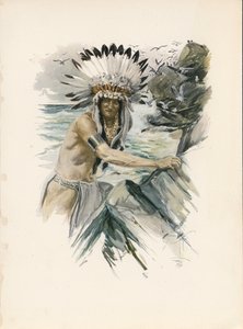 Longfellows sang om Hiawatha (fargelitografi) av Harrison Fisher